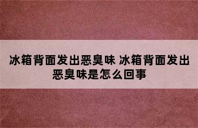 冰箱背面发出恶臭味 冰箱背面发出恶臭味是怎么回事